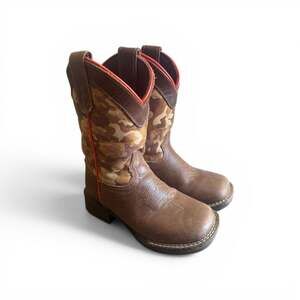 Cody James Boys' Camo Square Toe Western Boots
